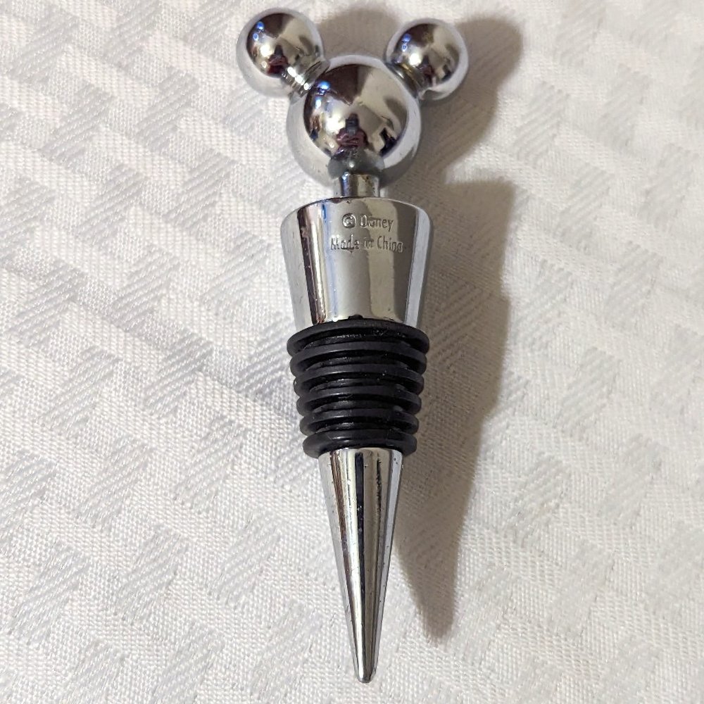 Walt Disney Mickey Mouse Ears Wine Bottle Stopper Chrome